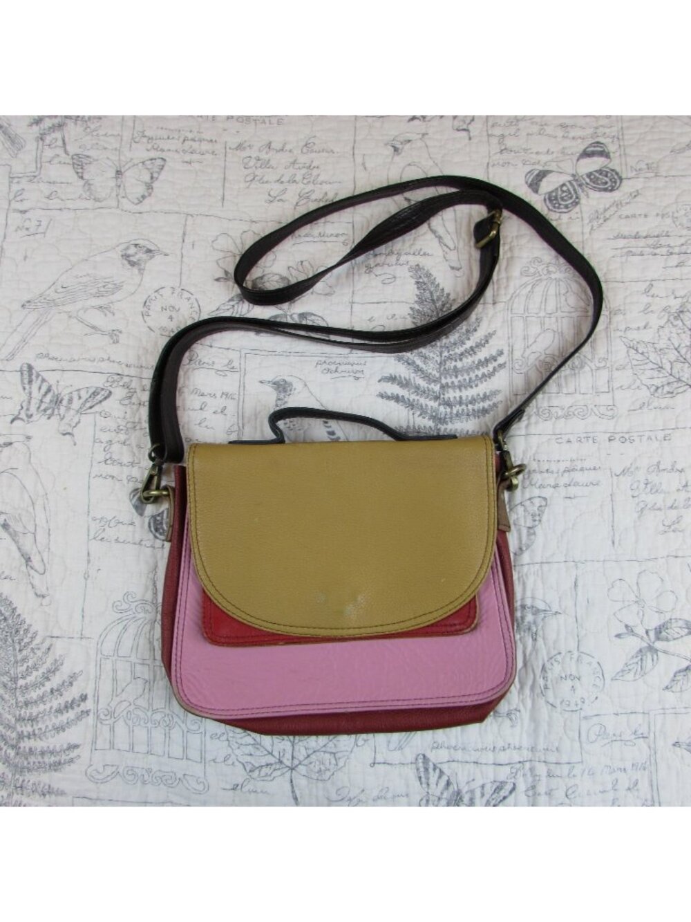 SORUKA Recycled Multicoloured Leather flap Crossbody Bag Barcelona